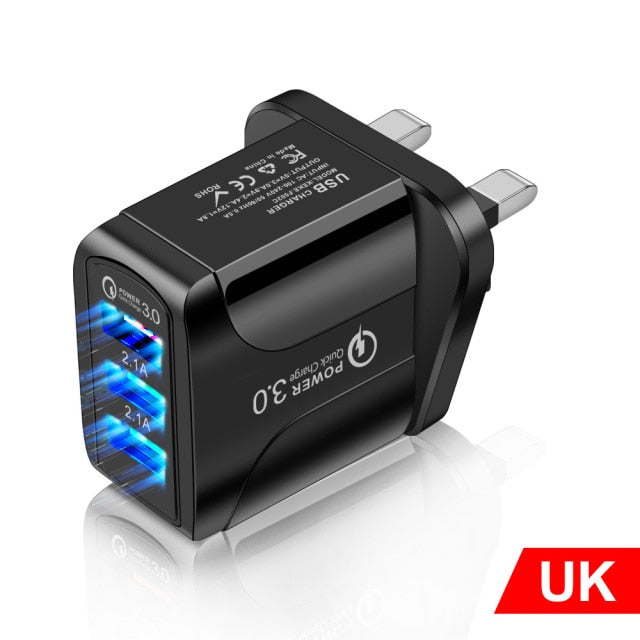 USB Universal 3 USB Port Charger 5V QC3.0