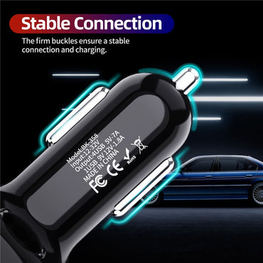 USLION 48W Quick Car Charge 4 Ports USB Fast Charging