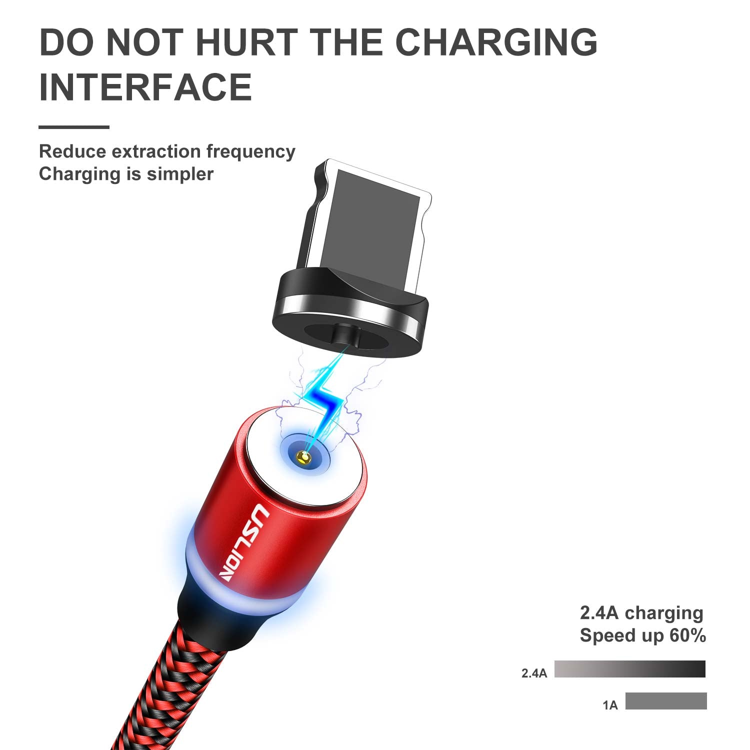USLION Magnetic Cable with LED