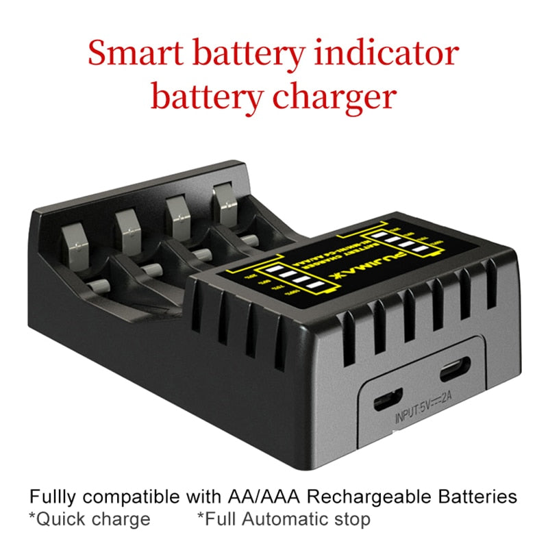 VOXLINK 4 slot Battery Charger for AAA/AA with LED Indicator