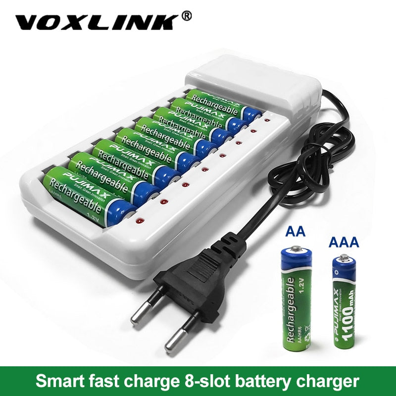 VOXLINK Battery Charger intelligent 8 slots For AA/AAA