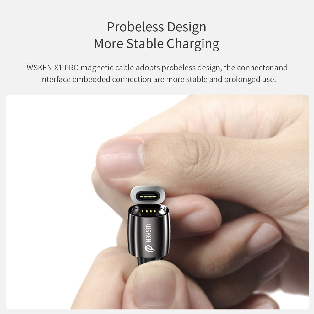 WSKEN X1 Pro Magnetic Cable 3A Fast Charging Type C