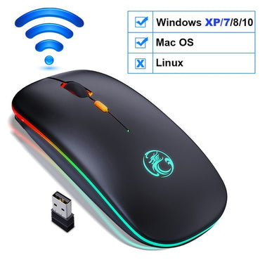 Wireless Rechargeable Bluetooth Mouse RGB LED Backlit