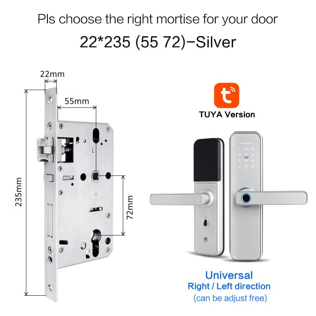 Waterproof Tuya Biometric Fingerprint Door Lock