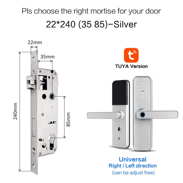 Waterproof Tuya Biometric Fingerprint Door Lock