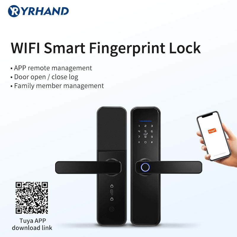 Waterproof Tuya Biometric Fingerprint Door Lock